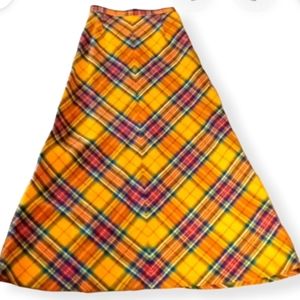 Vintage 70s Bobby Brooks skirt multi-colored long skirt size 11